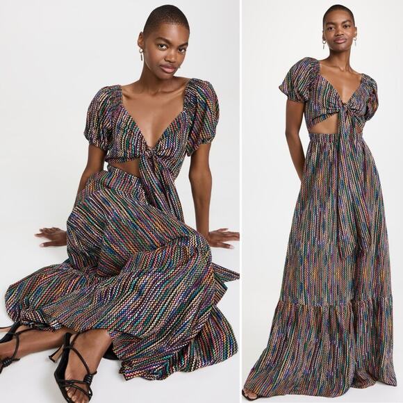NWT NEW Ramy Brook Megan Cut Out Maxi Dress in Multi Combo - Picture 1 of 8